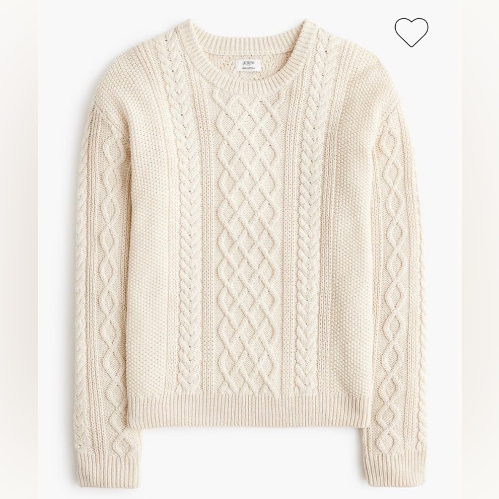 J. CREW cable-knit crewneck sweater, women’s Large - Picture 3 of 8